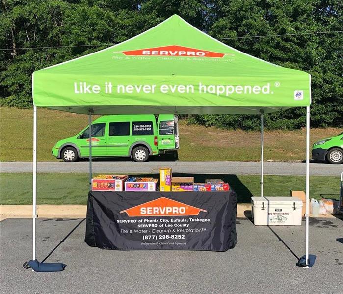 SERVPRO tent set up at Russell County Sheriff's Office